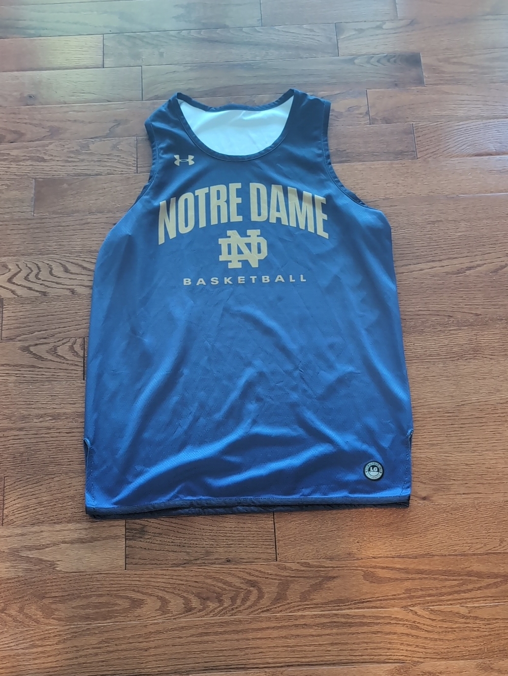Under Armour Notre Dame Basketball Tank - Navy with Gold Logo